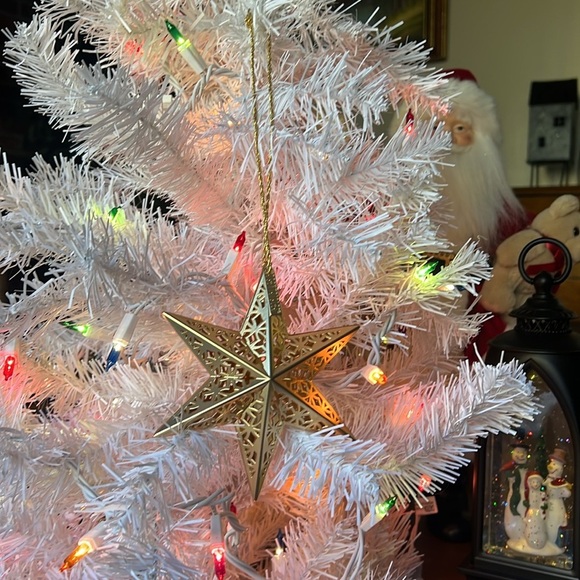 ❤️ SCENTED DECORATIVE ORNAMENT, WHITE WINTER FIR, METAL GOLD STAR - Picture 6 of 8